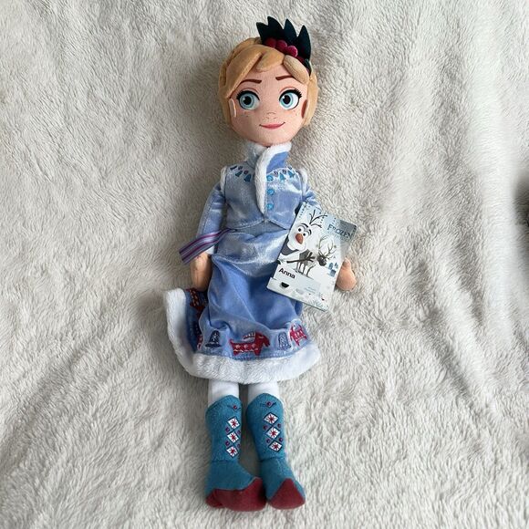 Disney Olafs Frozen Adventure Anna 18” Plush Doll Toy Blue Dress - Picture 1 of 8